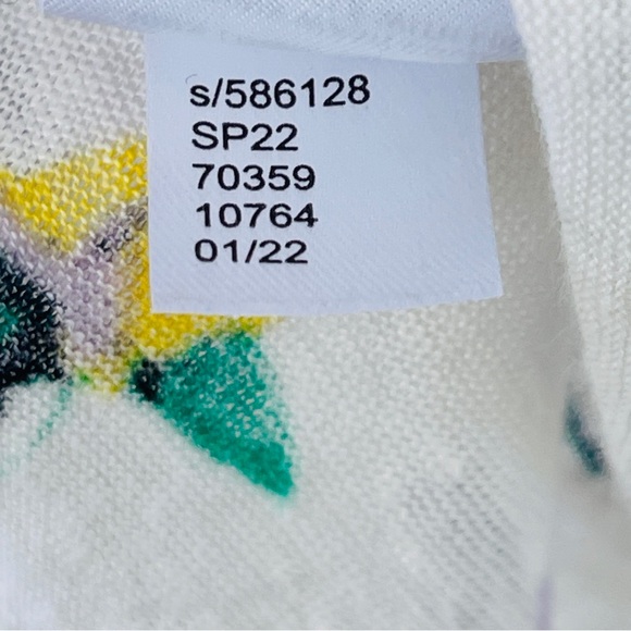 Loft Linen Multicolor Floral Flutter Sleeve Top Size M - Picture 10 of 10